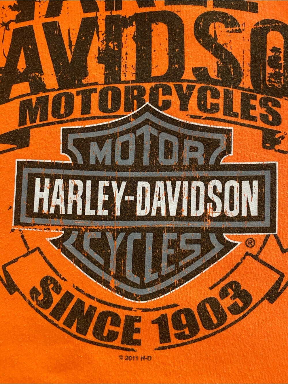 Harley-Davidson Men's Orange Logo Hoodie Sweatshirt - size XL - Mt Pleasant MI - Picture 13 of 13